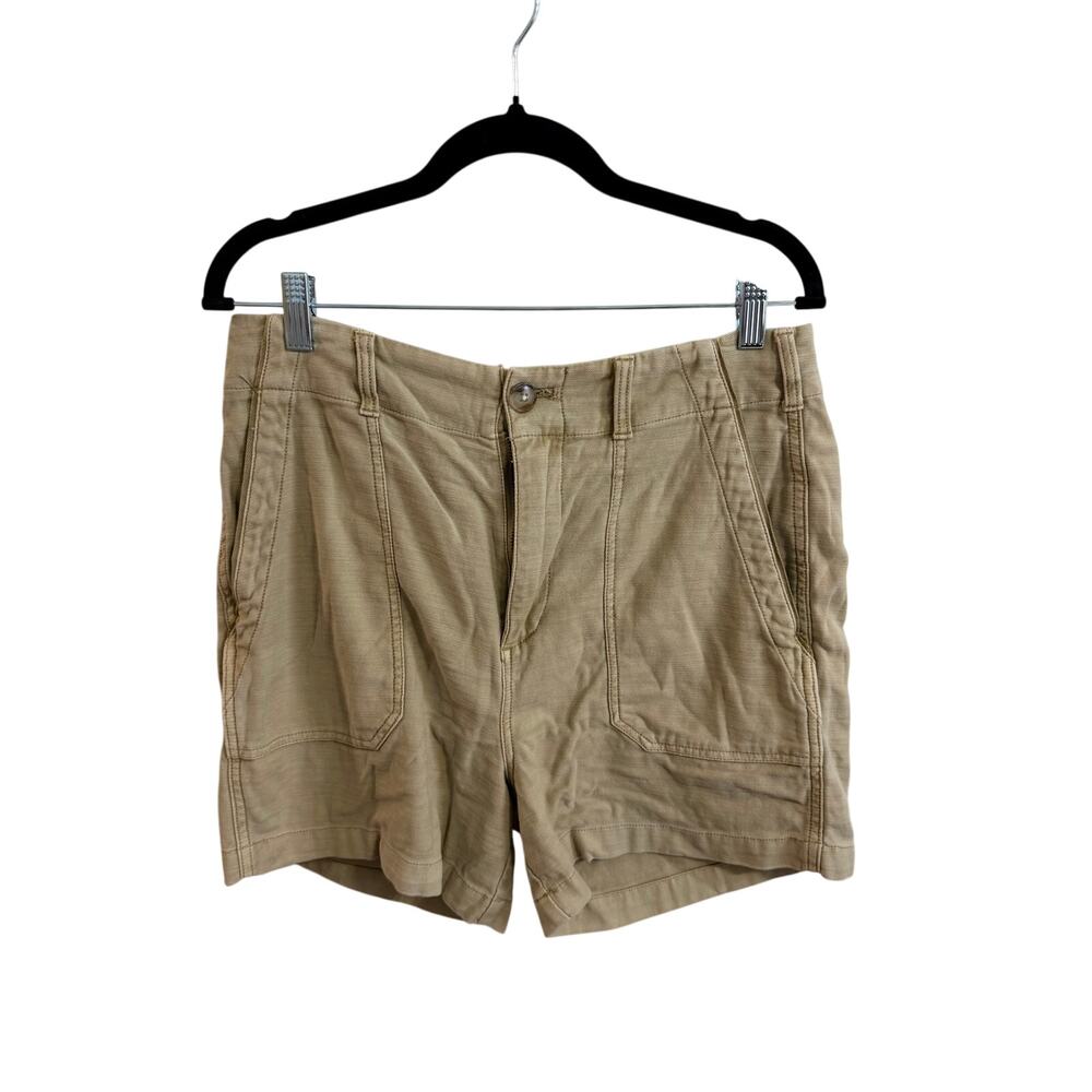 Faherty Women's Cotton Blend Utility Shorts Sz 29 Beige Tan Adjustable